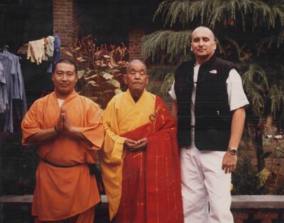 Shi De Cheng, his master, me 1997
